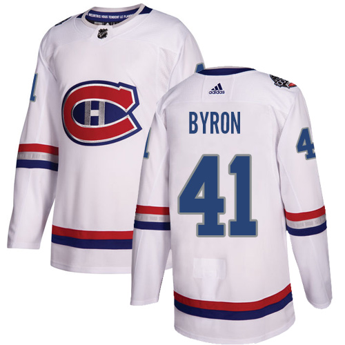 Adidas Canadiens #41 Paul Byron White Authentic 100 Classic Stitched NHL Jersey